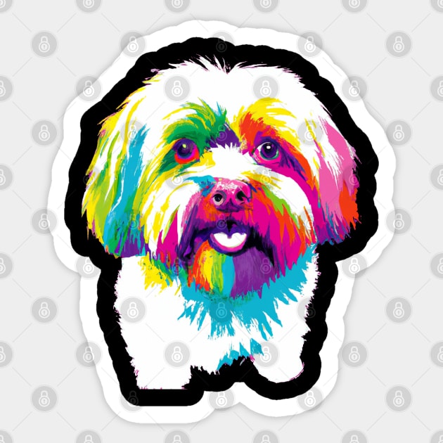 Maltese Pop Art - Dog Lover Gifts Sticker by PawPopArt